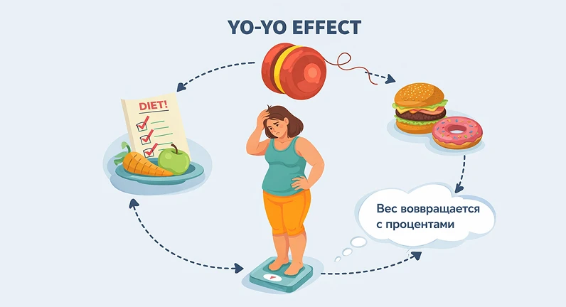 Почему после диеты вес возвращается