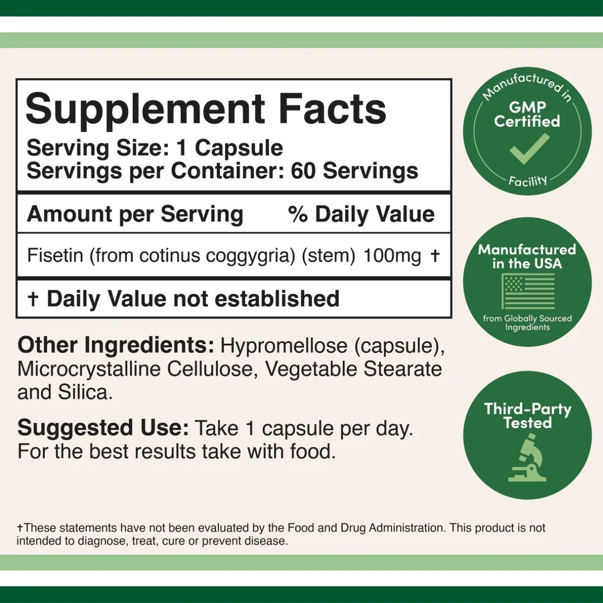 Double Wood Supplements. Фисетин (USA)